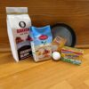 Eerlijke Boterkoek bakmix van Hilde met alle droge ingrediënten in verpakking van Bakken met Niels
